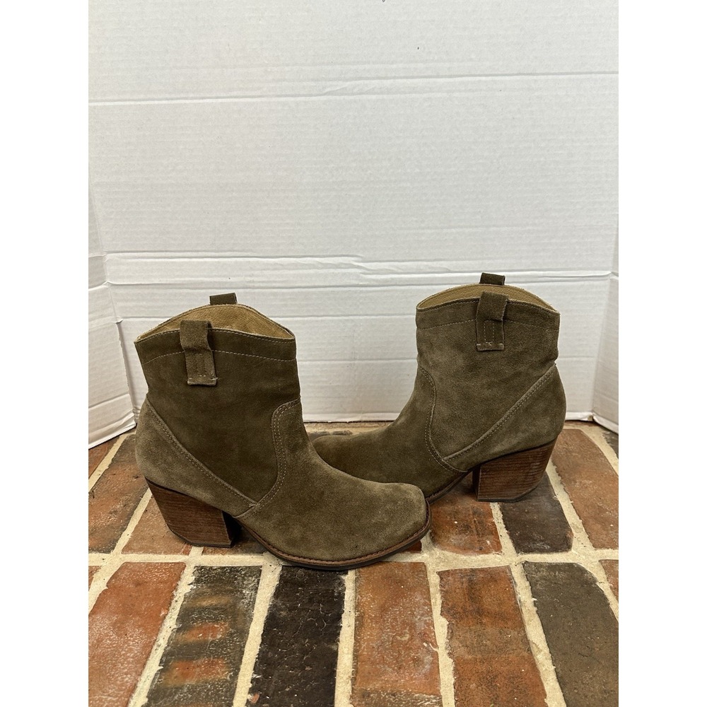 Matisse Brown Suede Ankle Bootie Western Chunk Block Heel Cowgirl Women's 11